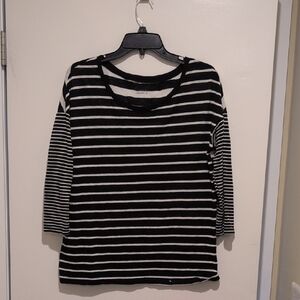 Caslon Black and White Striped Women's Top